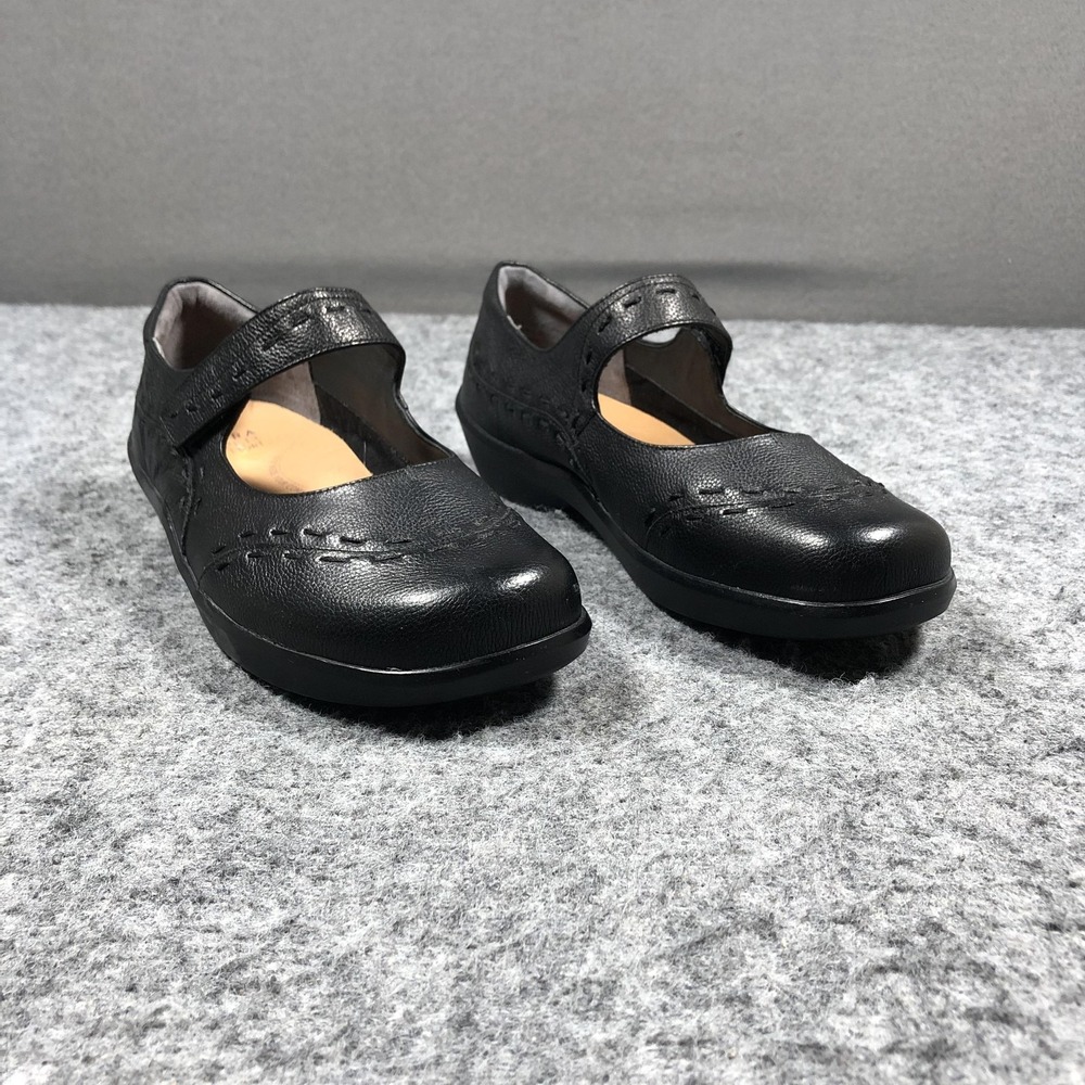 Ziera Super Support Mary Jane Flats Womens 9 W 40 Black Leather Comfort Shoes